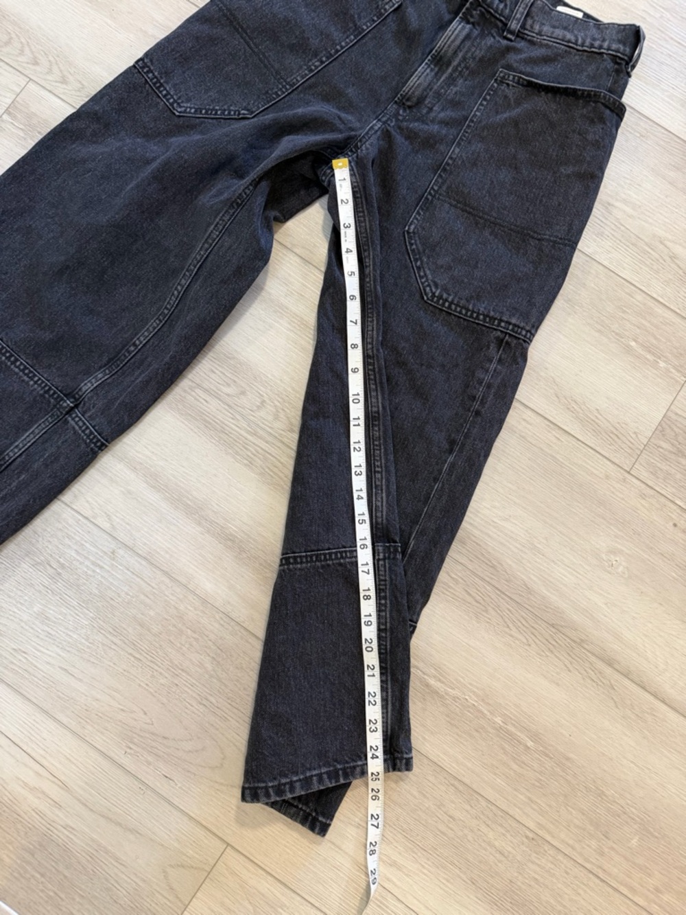 Everlane Jeans 27 Black The Way-High Gardener Cropped Wide Leg High Rise Organic - Picture 13 of 15